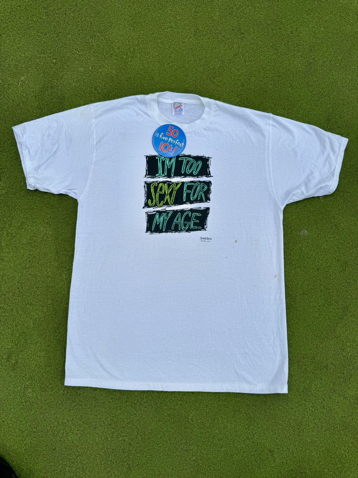 Jerzees × Vintage Vintage 50 Over The Hill Age 90’s Vintage Humor T-Shirt Size US XL / EU 56 / 4 - 2 Thumbnail
