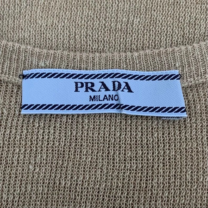 Prada Prada 22 brown logo letter print round-neck sleeveless lin Size XS / US 0-2 / IT 36-38 - 6 Thumbnail