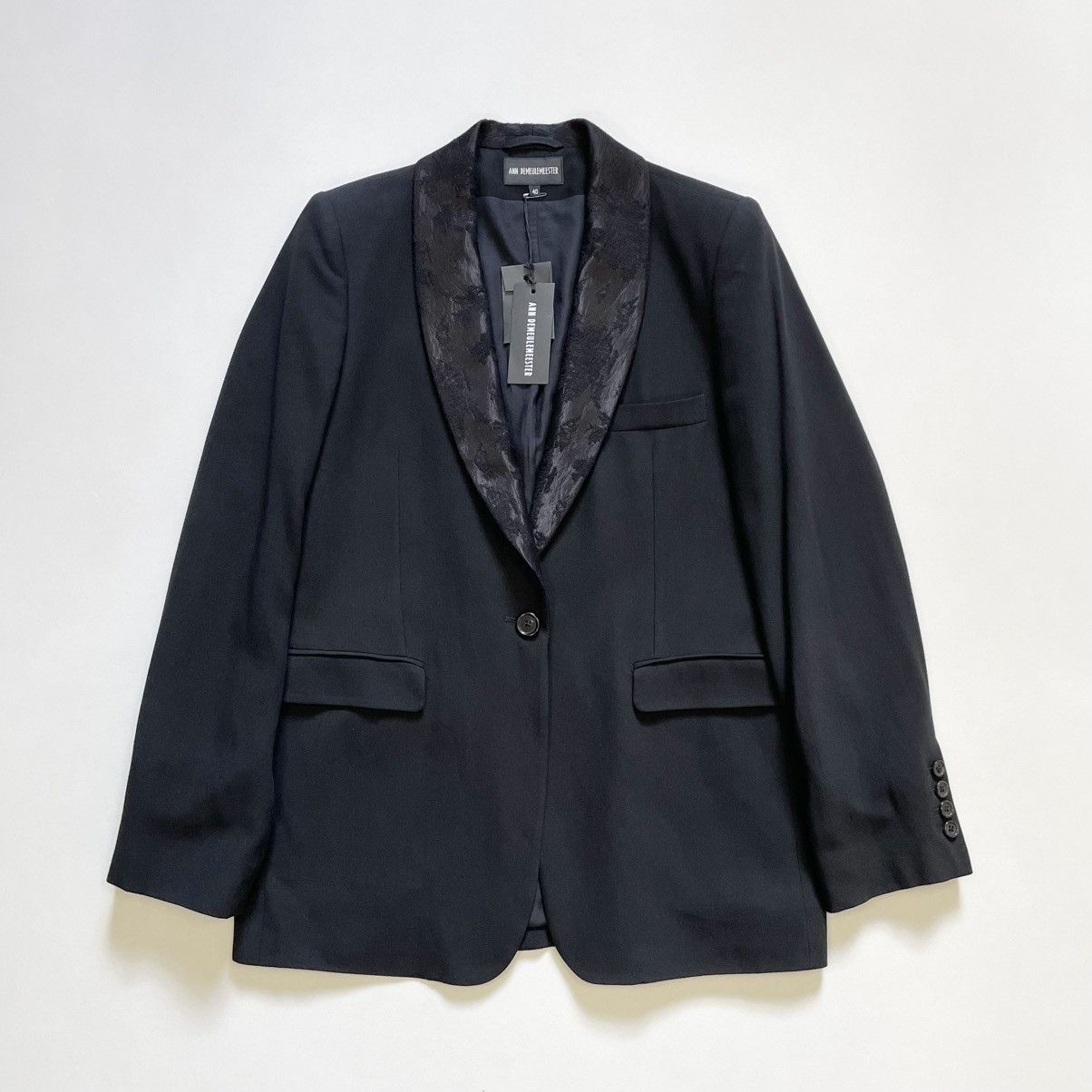 Ann Demeulemeester Sample ‘Oriental Brocade’ Shawl Collar Blazer Size 38R - 15 Thumbnail