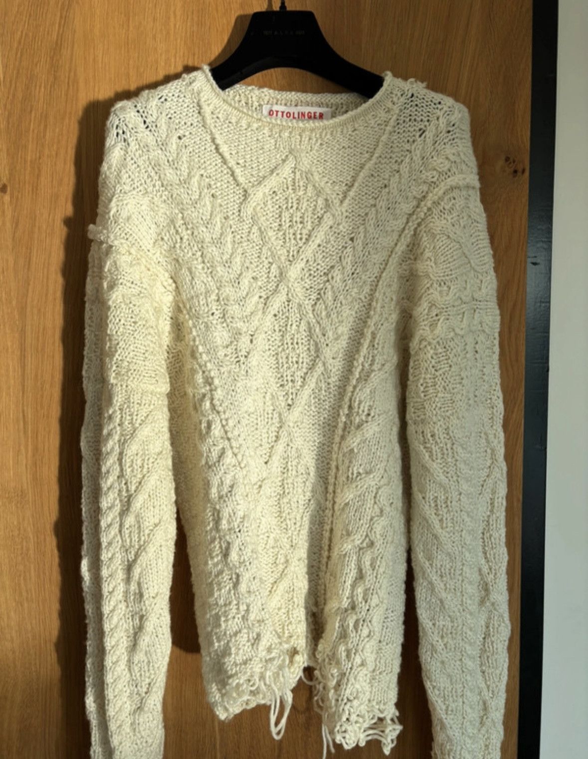 Ottolinger Hand knit Beige/Cream Distressed Sweater Size XL / US 12-14 / IT 48-50 - 1 Thumbnail