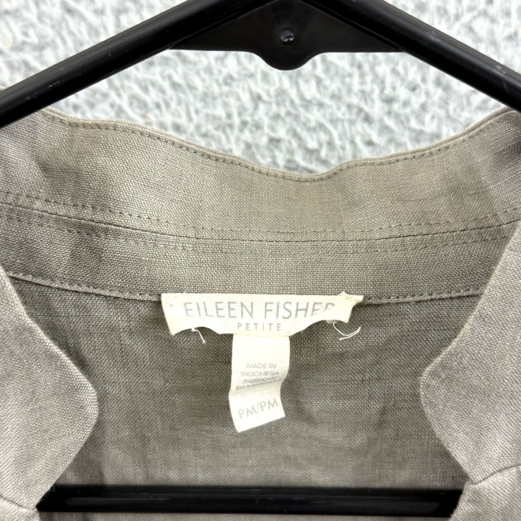 Eileen Fisher EILEEN FISHER Jacket Womens Petite Medium Button Down Linen Beige 3/4 Sleeve V-Neck Casual Travel Workwear Pockets Vintage No Size M / US 6-8 / IT 42-44 - 7 Thumbnail