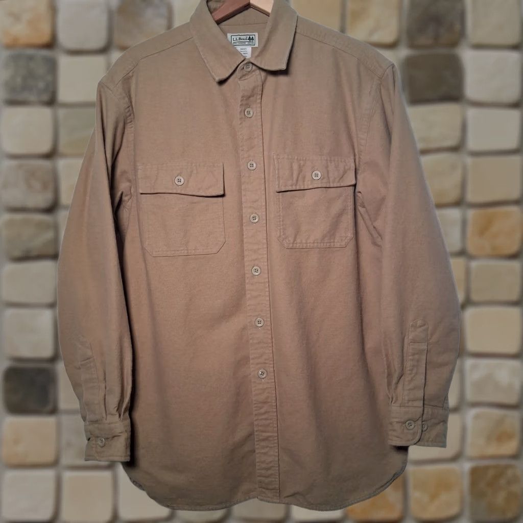 Vintage VINTAGE LL Bean Chamois Flannel Shirt Men Med REG Workwear Tan Outdoors Size US M / EU 48-50 / 2 - 1 Thumbnail