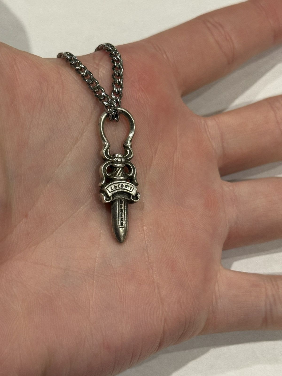 Chrome Hearts Chrome Hearts Dagger Pendant Cuban Link Chain Necklace 925 Size ONE SIZE - 4 Thumbnail