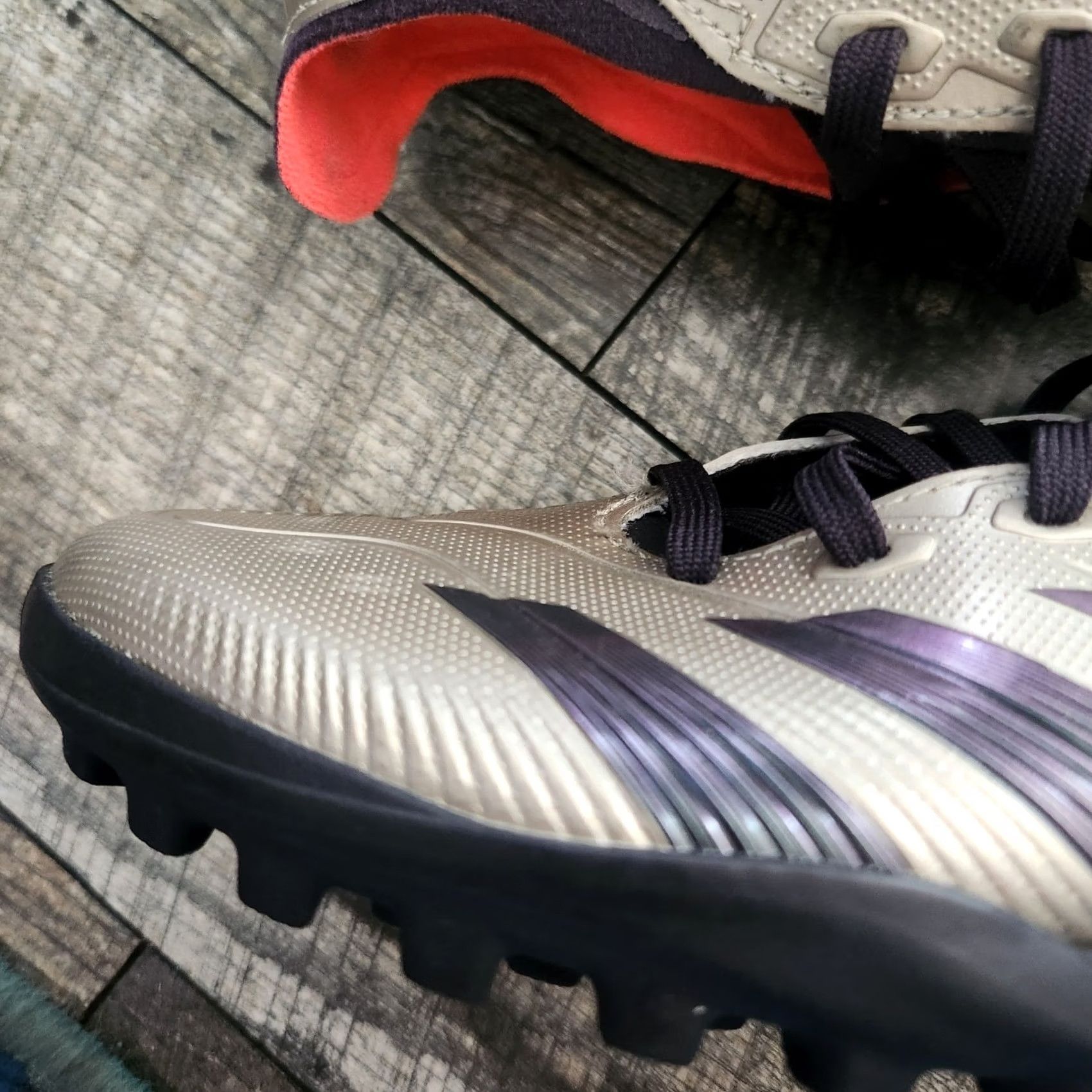 Adidas Adidas Predator League TF Futbol Soccer Cleats Mens 6.5 Metallic Silver Size US 7 / EU 40 - 6 Thumbnail