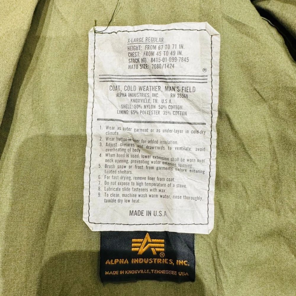 Alpha Industries 1980s Special Recon M-65 Green Jacket Vintage Korean Marine Size US XL / EU 56 / 4 - 5 Thumbnail