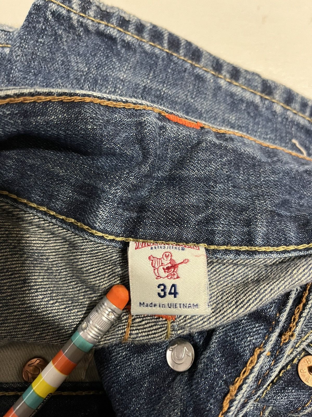 True Religion × Vintage Y2K true religion distressed jeans Size US 38 / EU 54 - 3 Thumbnail