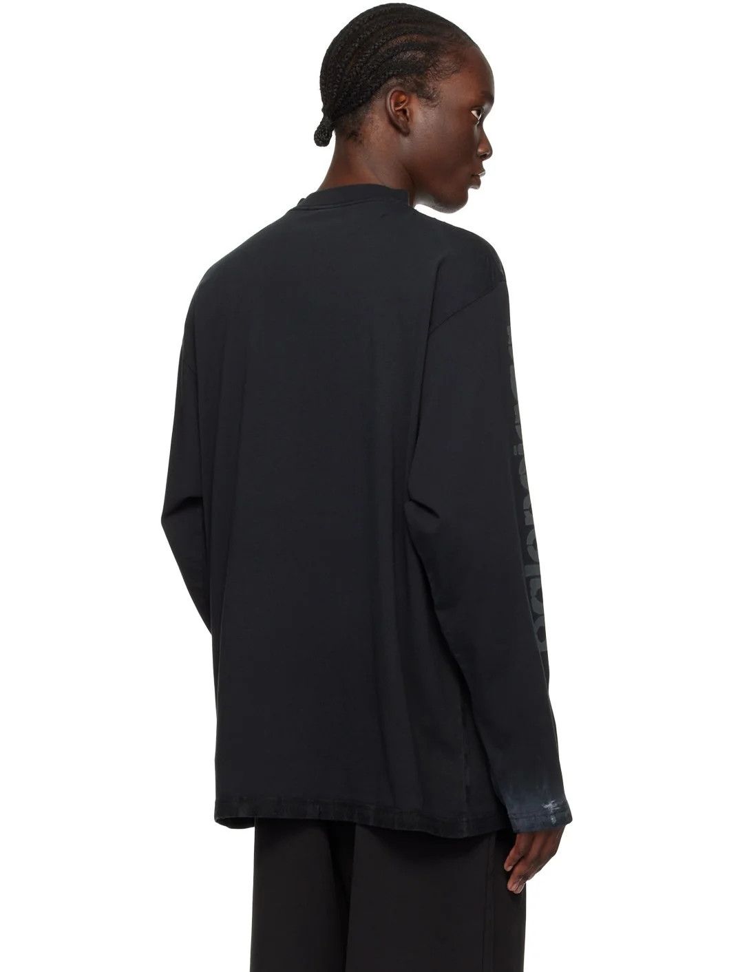 Balenciaga o1w1db10226 3B Stencil Long Sleeve T-Shirt Oversized Black Size US S / EU 44-46 / 1 - 3 Thumbnail