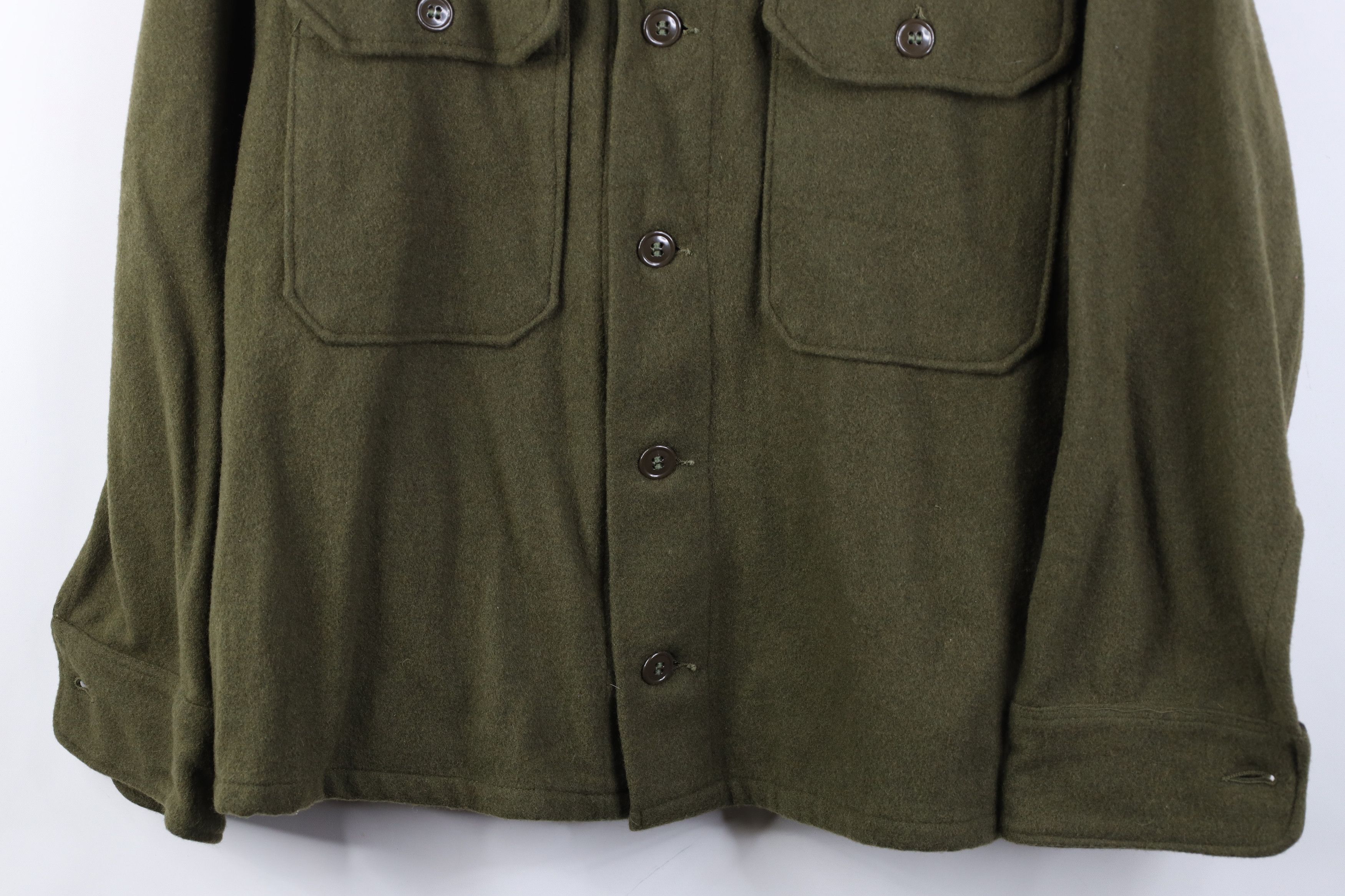 Vintage Vintage 50s Korean War USGI Shirt Jacket Olive Green USA Size US M / EU 48-50 / 2 - 3 Thumbnail