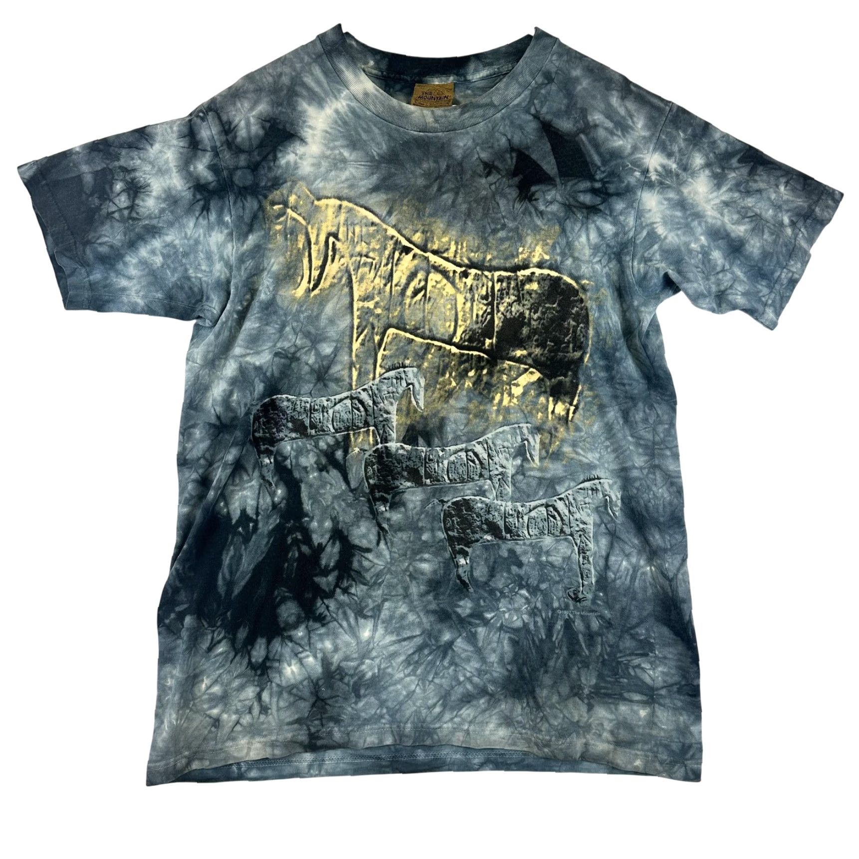 The Mountain The Mountain Shirt Mens Large Blue Gray Tie Dye Horse Graphic Native Art Tee Size US L / EU 52-54 / 3 - 2 Thumbnail