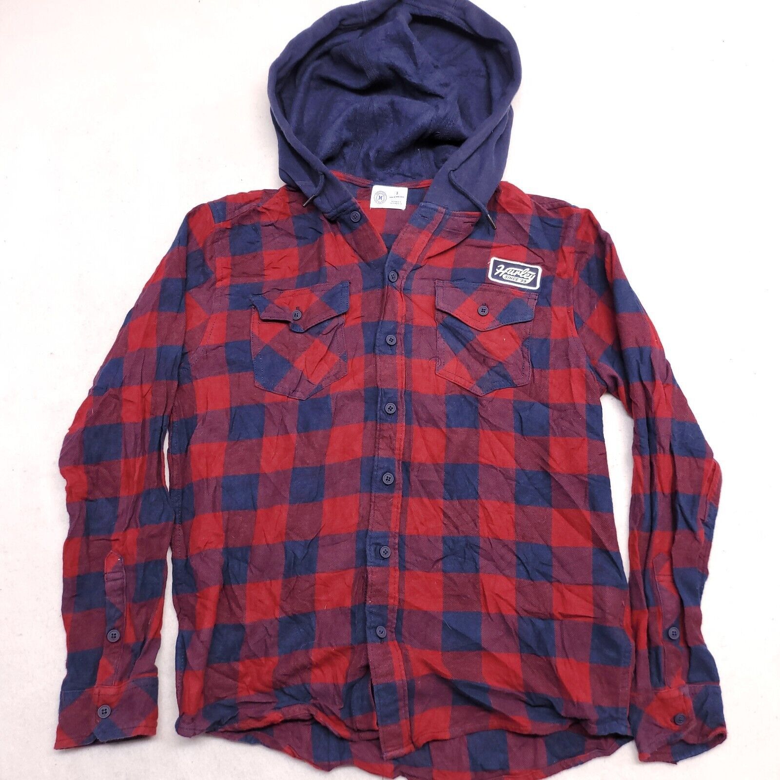 Hurley Hurley Casual Button Up Hoodie Mens Size Small S Red Plaid Size US S / EU 44-46 / 1 - 2 Thumbnail