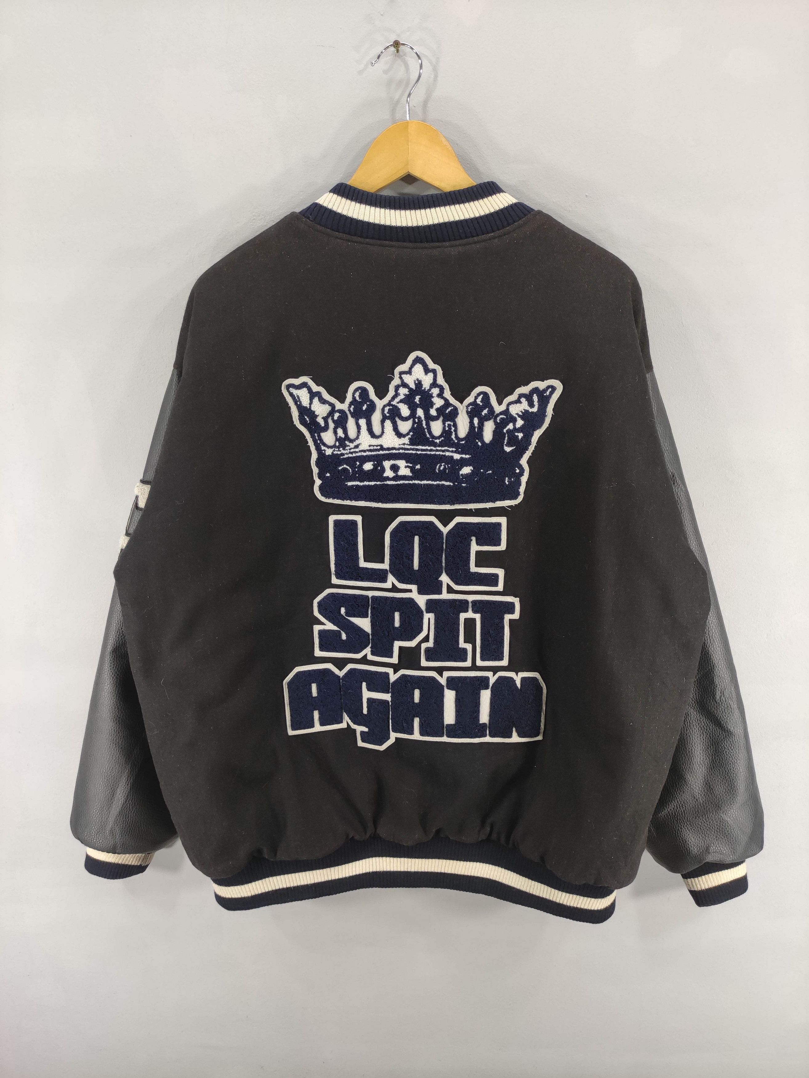 Japanese Brand Vintage Varsity Wool Jacket Sleeve Leather Snap Button Size US L / EU 52-54 / 3 - 1 Thumbnail