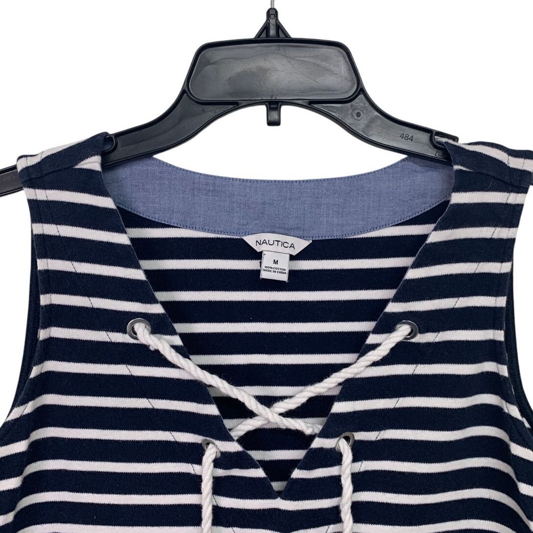 Nautica Nautica Womens Medium Sleeveless Striped V Neck Mini Dress Size M / US 6-8 / IT 42-44 - 2 Thumbnail
