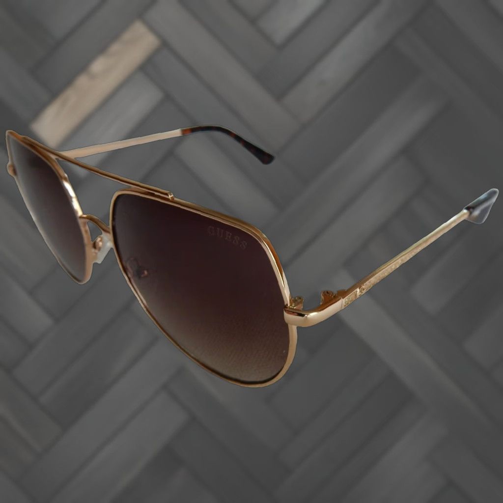 Guess GUESS Women Aviator Sunglasses 58x15mm Gold Glitter 2010s Accessories Size ONE SIZE - 1 Thumbnail