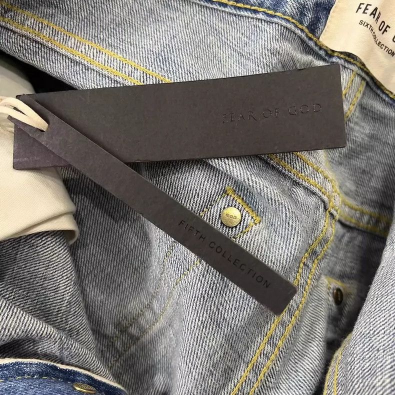 Fear of God Fear of God Wash break blue cow jeans with zipper Size US 32 / EU 48 - 8 Thumbnail