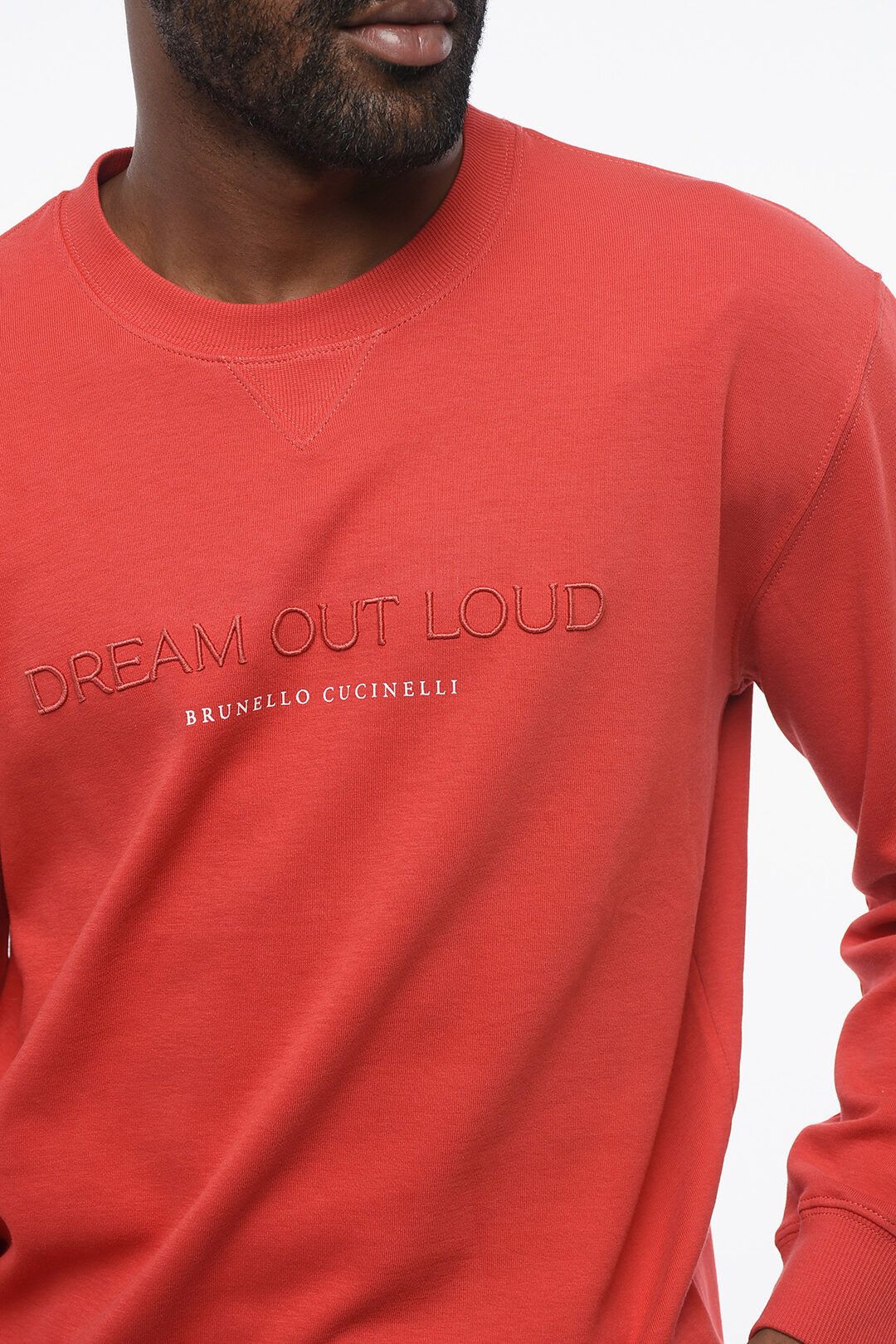 Brunello Cucinelli og1mm0725 Crewneck Cotton Blend Sweatshirt in Red Size US XS / EU 42 / 0 - 3 Thumbnail