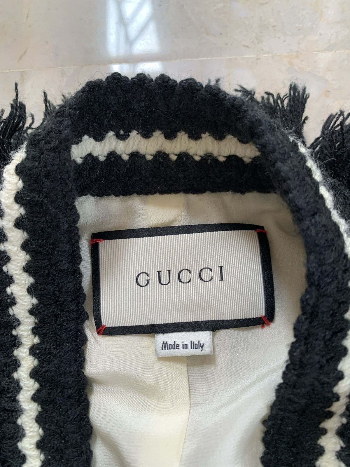 Gucci Gucci Black Ivory Wool Boucle Tweed Jacket Size XS / US 0-2 / IT 36-38 - 3 Thumbnail
