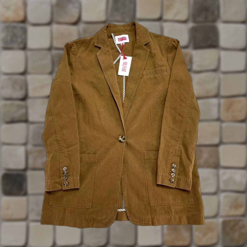 Solid & Striped Solid & Striped Coat Womens XS Brown Canvas Blazer Regular Sleeve Button UK/US? Size XS / US 0-2 / IT 36-38 - 1 Thumbnail