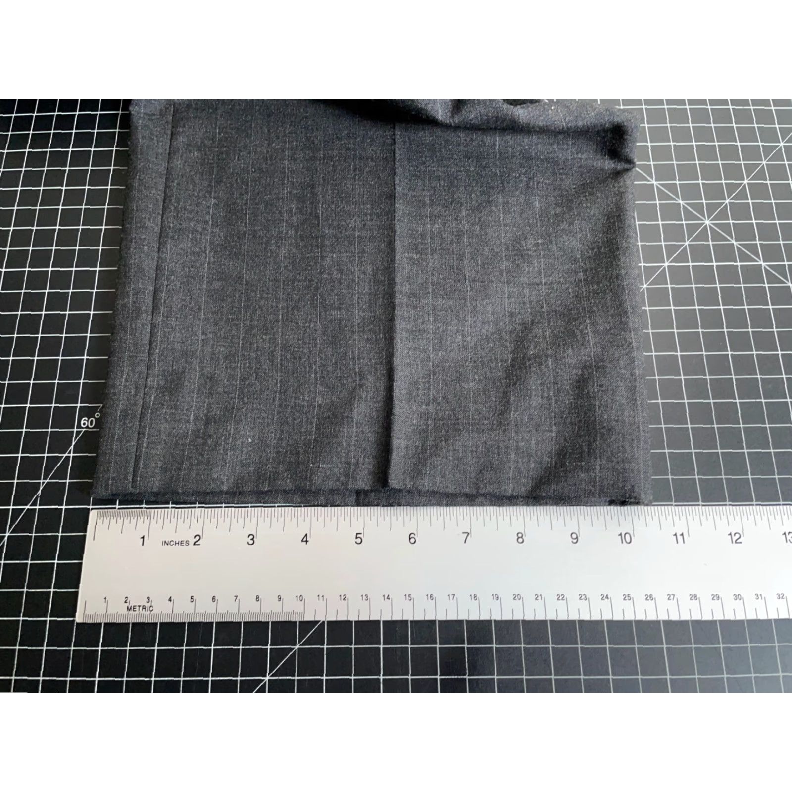 IDEA VINTAGE Wool Pleated Trousers Men's 42 x 28 (+2") Dark Gray Pinstripe Pants Ideal Zip Dress Pants Mens Regular Gray Wool Pinstripe 42 x 28 Inseam 28 Size US 42 / EU 58 - 7 Thumbnail