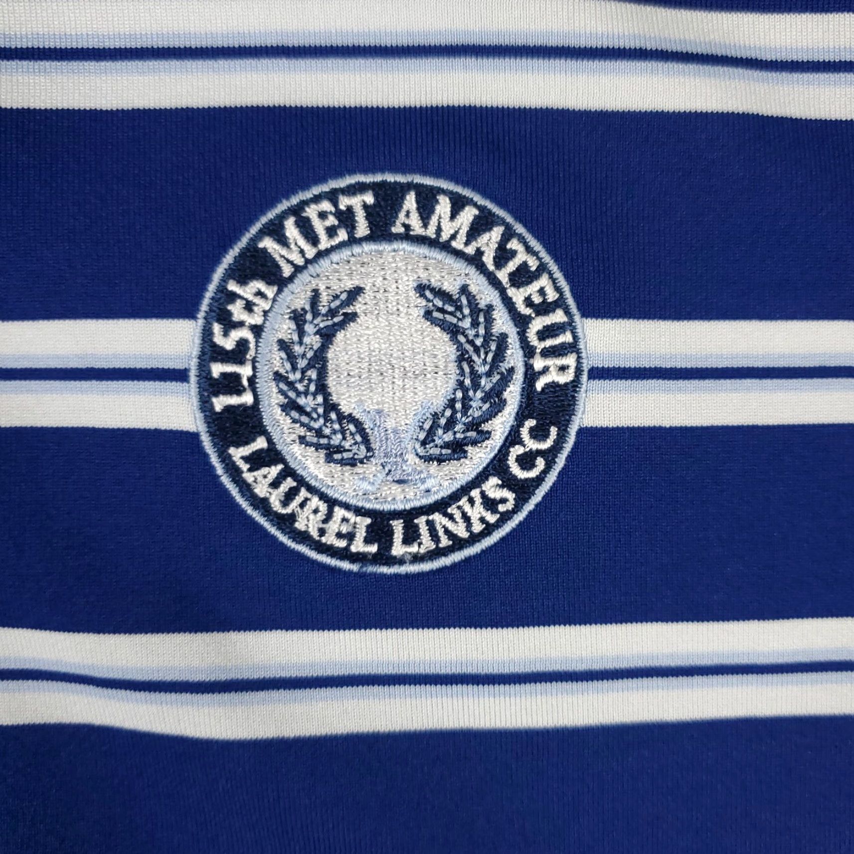 Vintage Greyson Polo Shirt Mens Size Medium Blue Striped Golf Casual Short Sleeve Shirt Mens Size US M / EU 48-50 / 2 - 2 Thumbnail