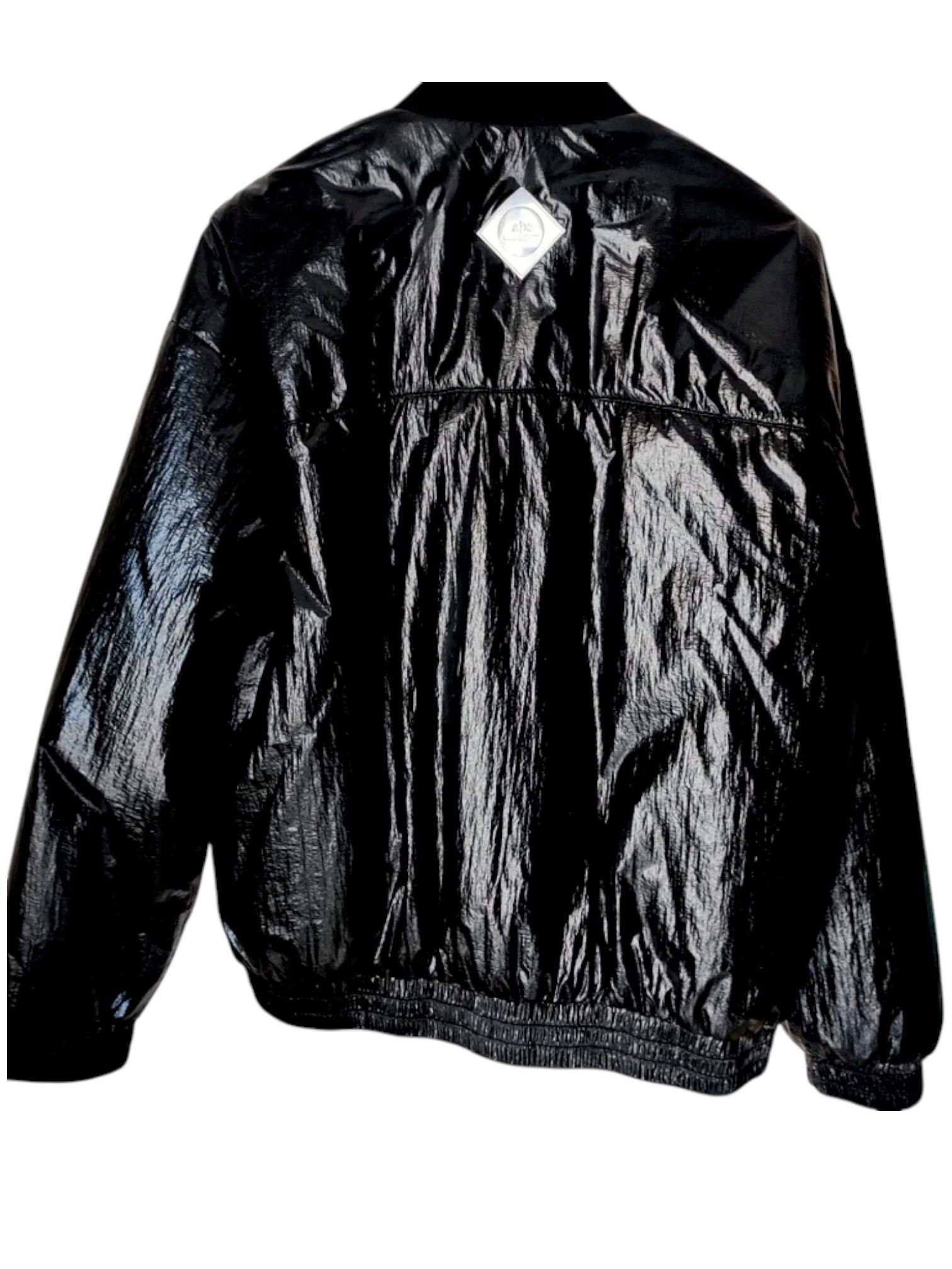 Giorgio Armani Armani Exchange Glossy Black Bomber Jacket – A|X Logo Patch Size S / US 4 / IT 40 - 2 Thumbnail