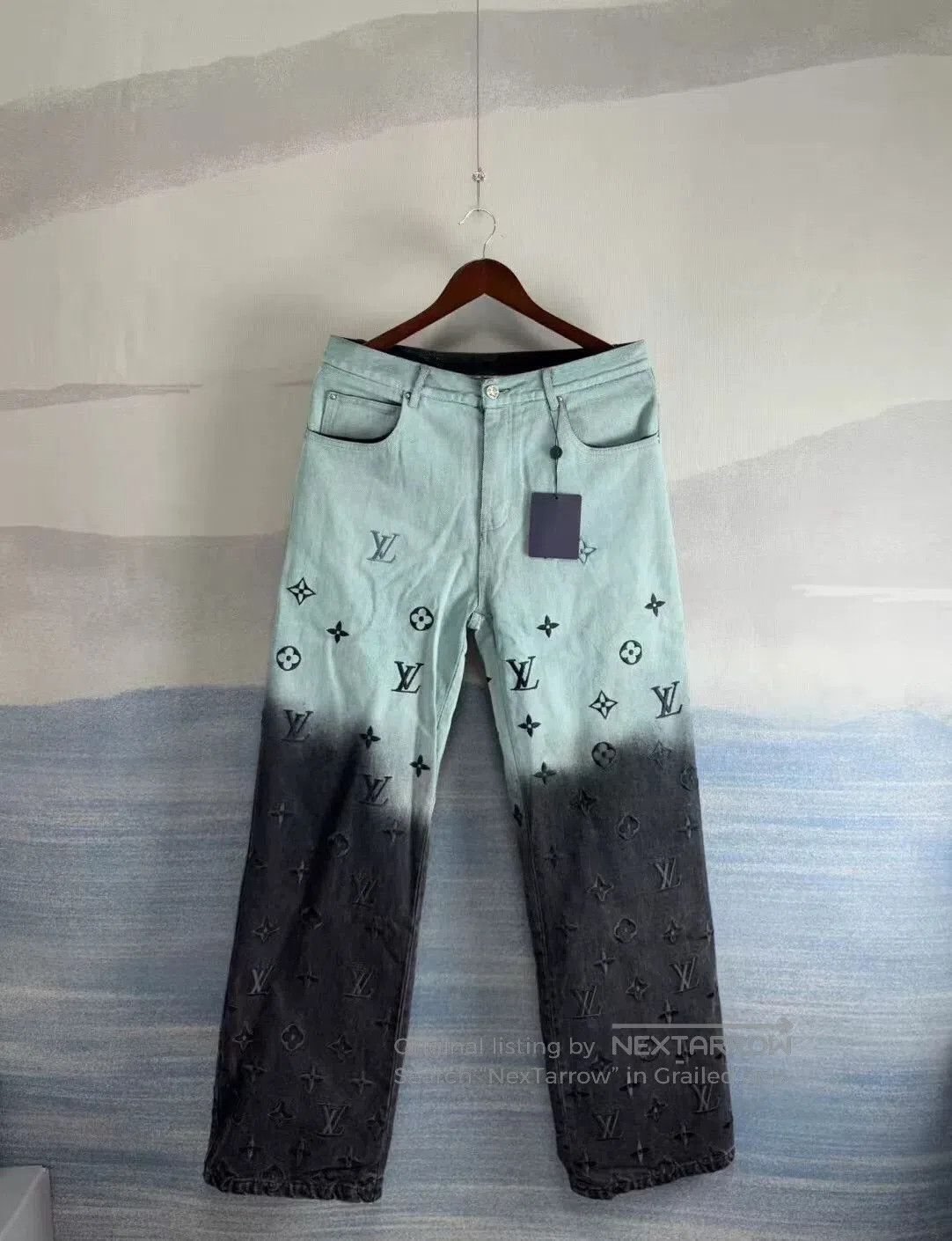 Louis Vuitton louis vuitton gradient embossed denim pants. Size US 32 / EU 48 - 1 Thumbnail