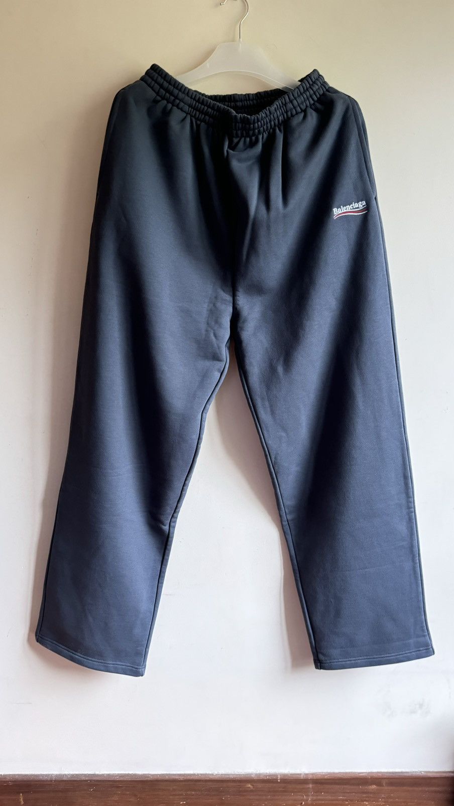 Balenciaga Balenciaga dark grey political sweat pants Size US 32 / EU 48 - 1 Thumbnail