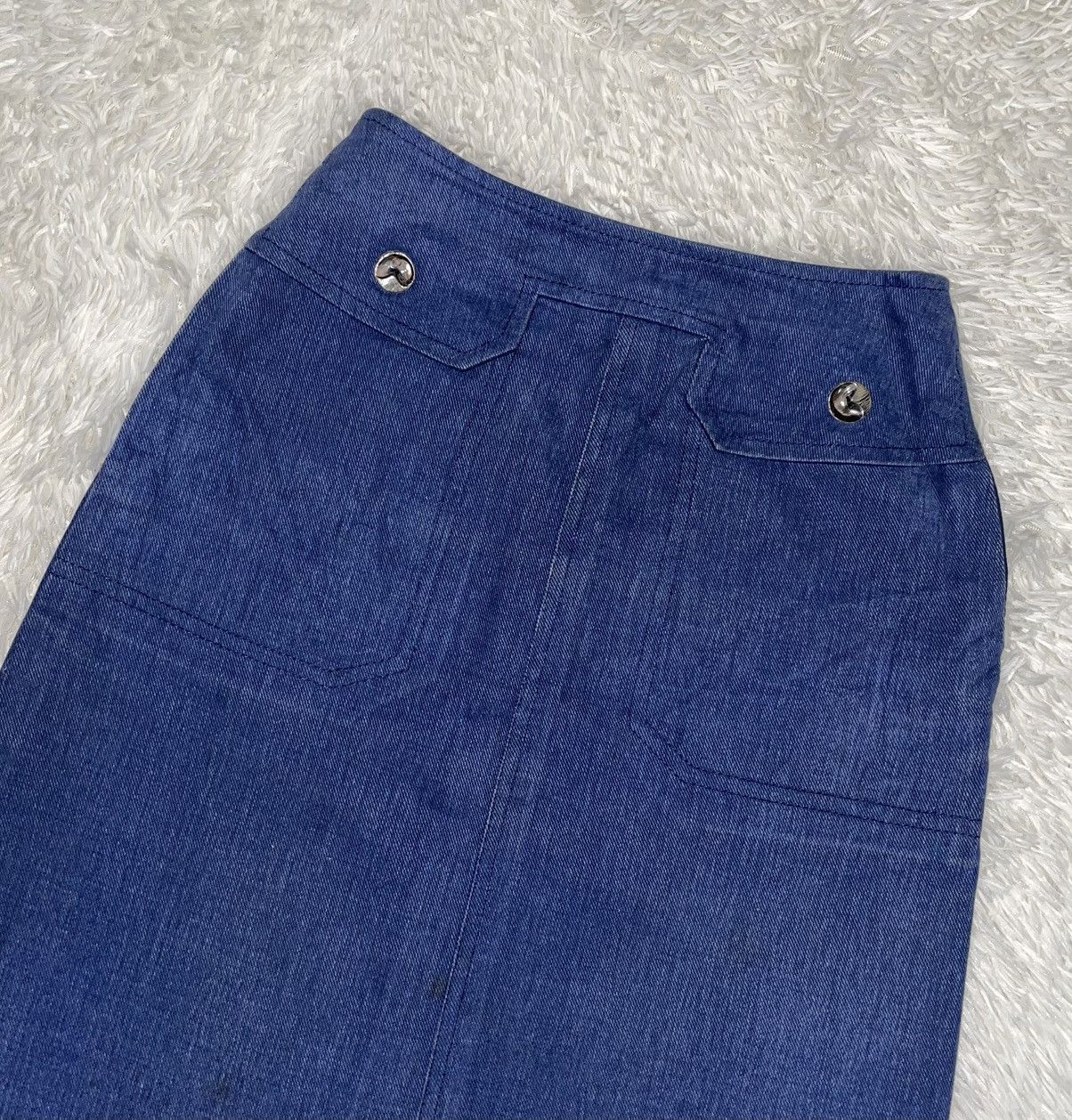 Celine Vintage Celine Paris Denin Midi Skirt Size 24" / US 00 / IT 34 - 2 Thumbnail