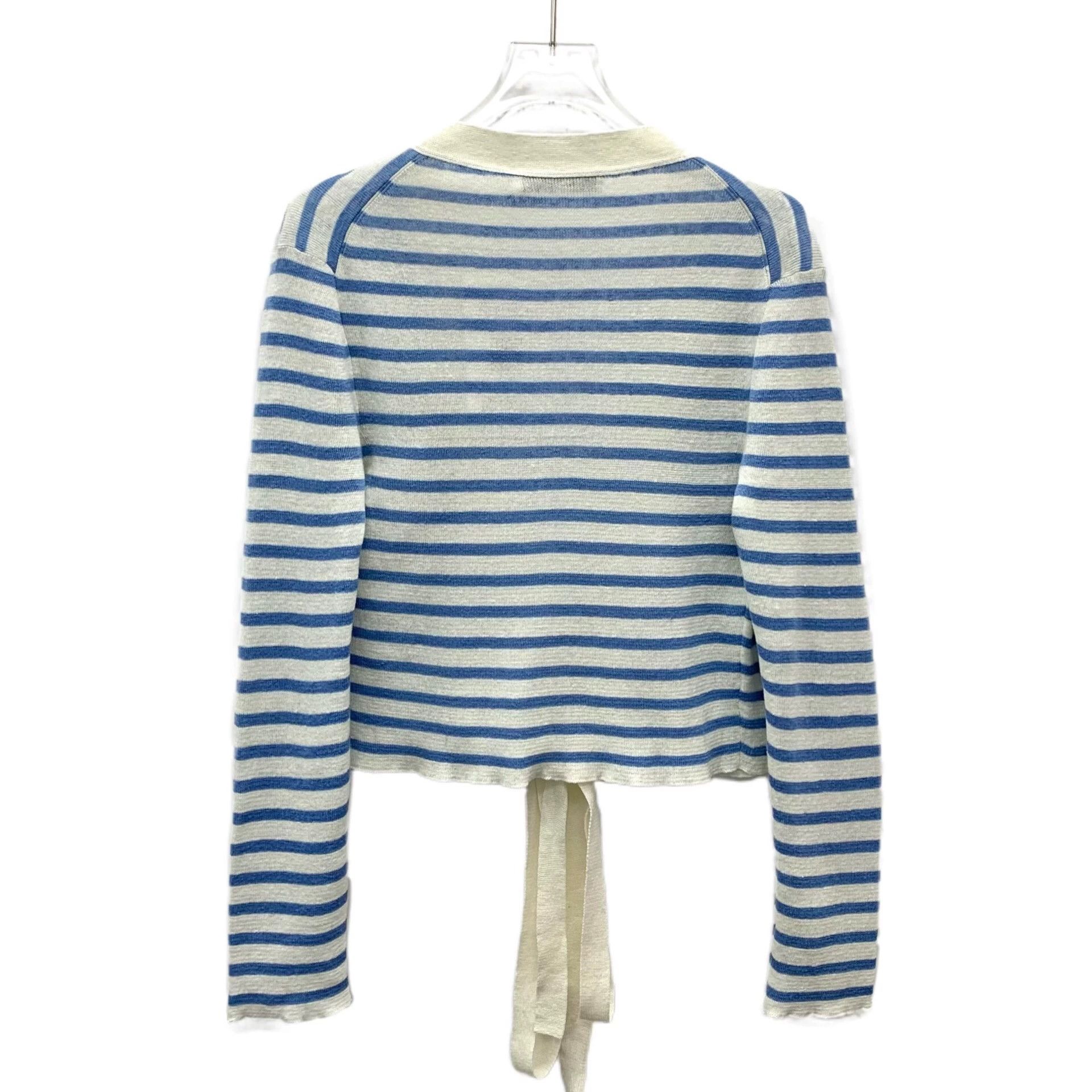Dior KW0286 Dior color-blocked striped linen belted knit cardigan Size S / US 4 / IT 40 - 2 Thumbnail