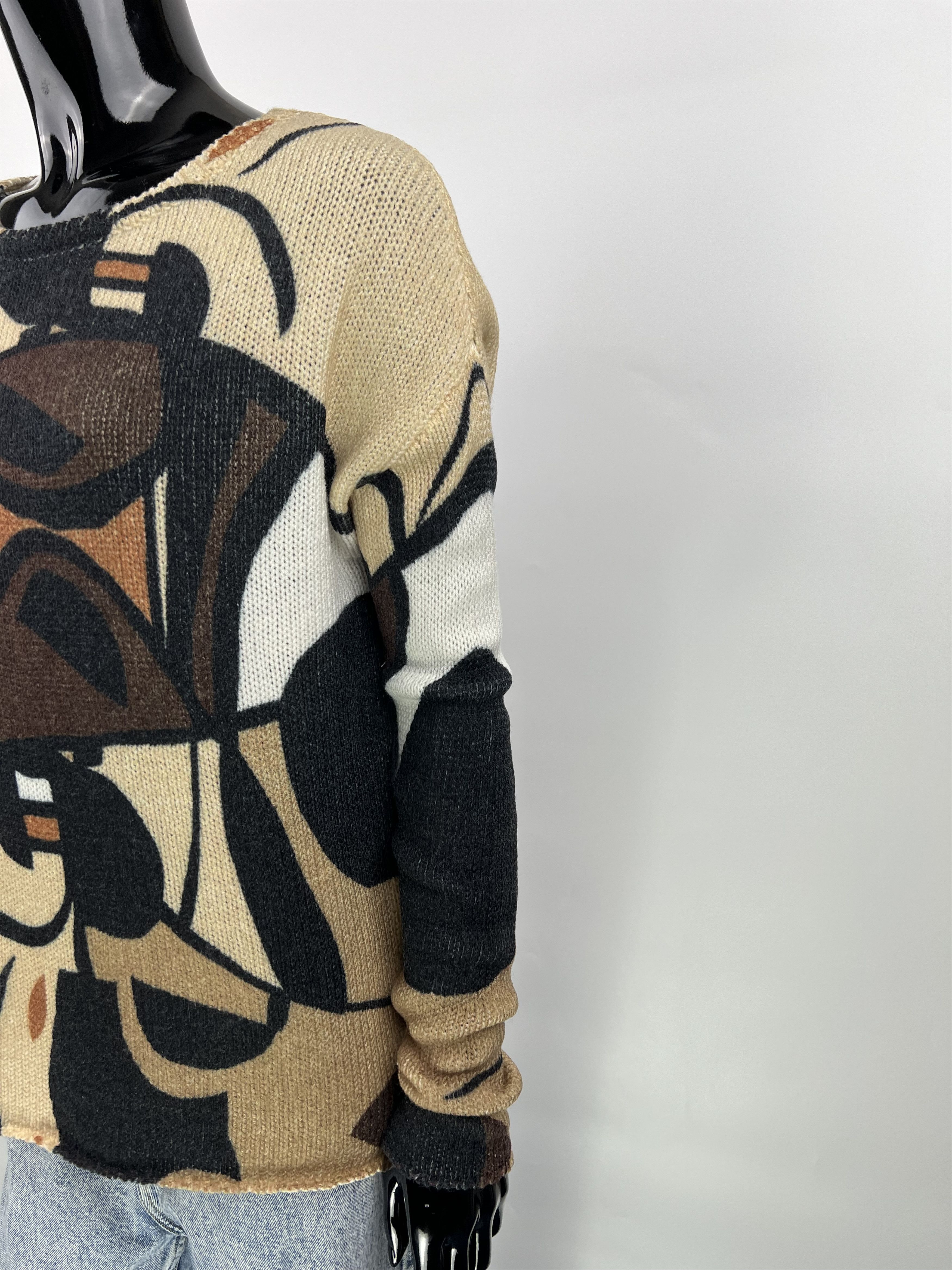 Designer Princess Goes Hollywood Multi Full Print Wool Sweater Size S Size S / US 4 / IT 40 - 6 Thumbnail