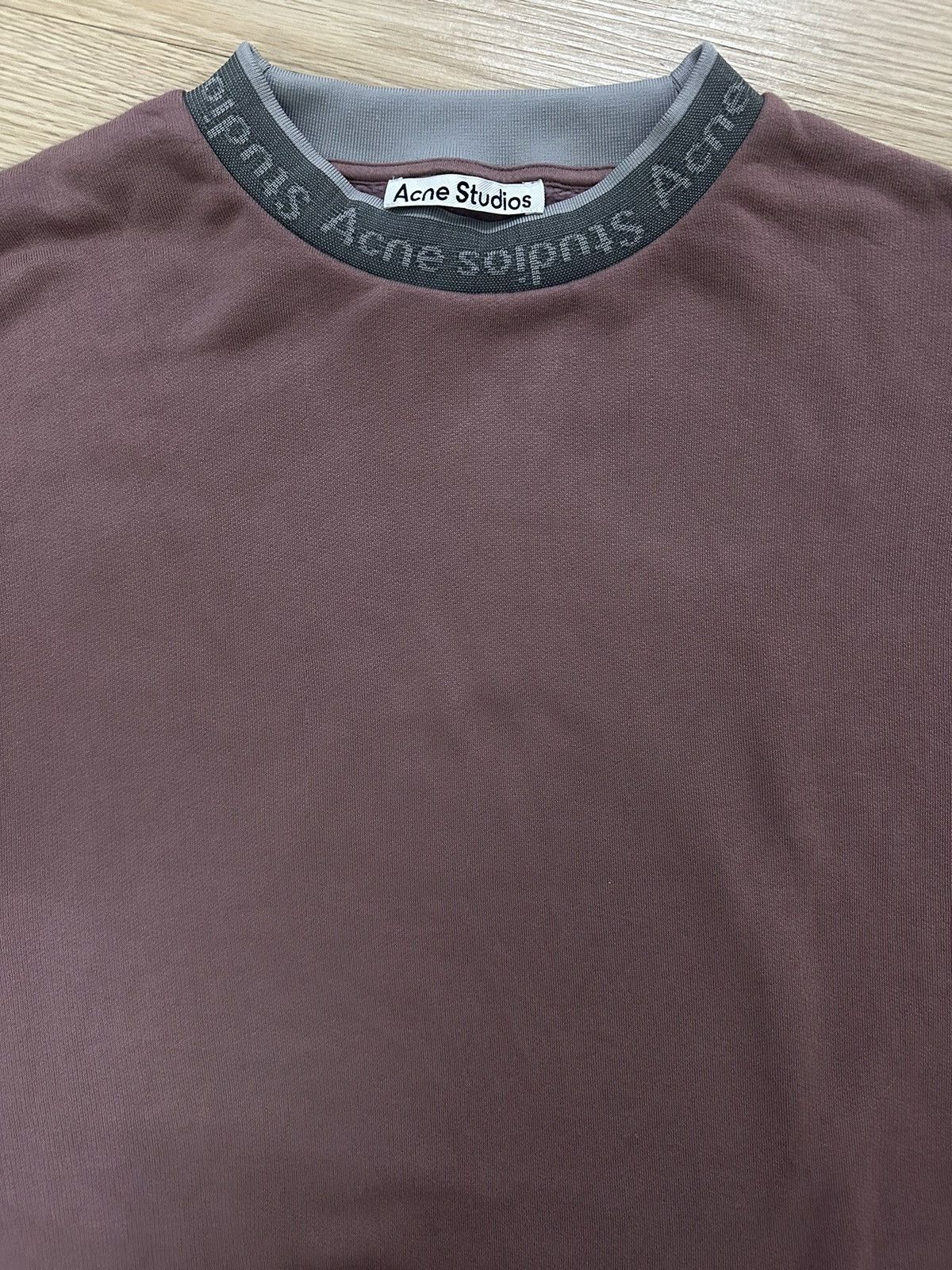 Acne Studios Acne Studios Logo Rib Oversized Fit Sweatshirt Mauve Purple Size US M / EU 48-50 / 2 - 7 Thumbnail