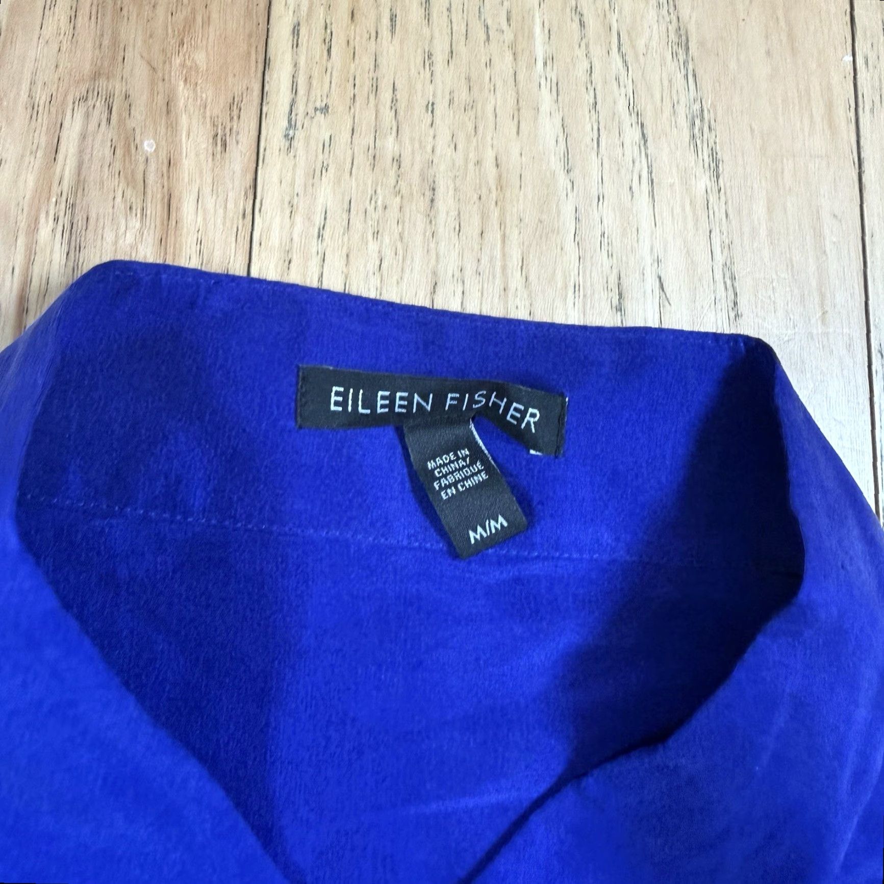 Eileen Fisher Eileen Fisher Blouse Women’s Medium Button 3/4 Sleeve Blue Top M Women Size M / US 6-8 / IT 42-44 - 3 Thumbnail