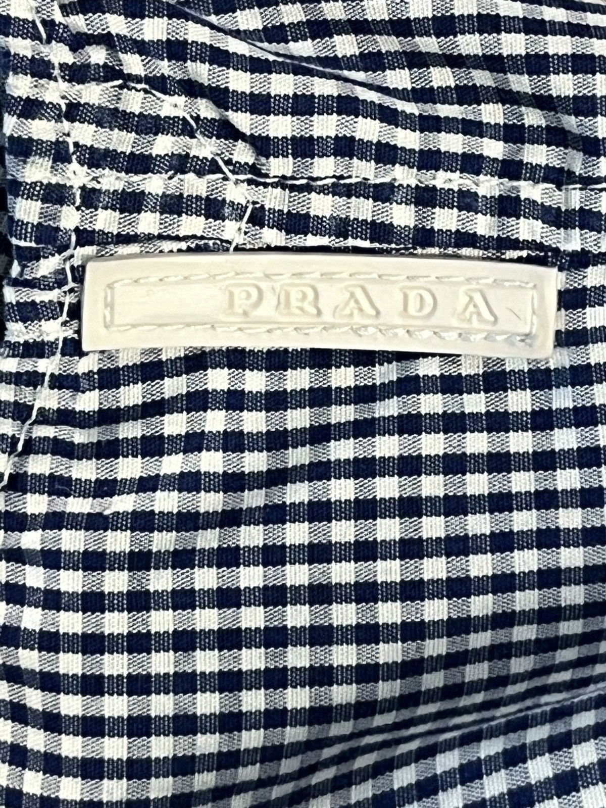 Prada Prada Milano Gingham Check Shirt — Navy Blue/White Size US L / EU 52-54 / 3 - 6 Thumbnail