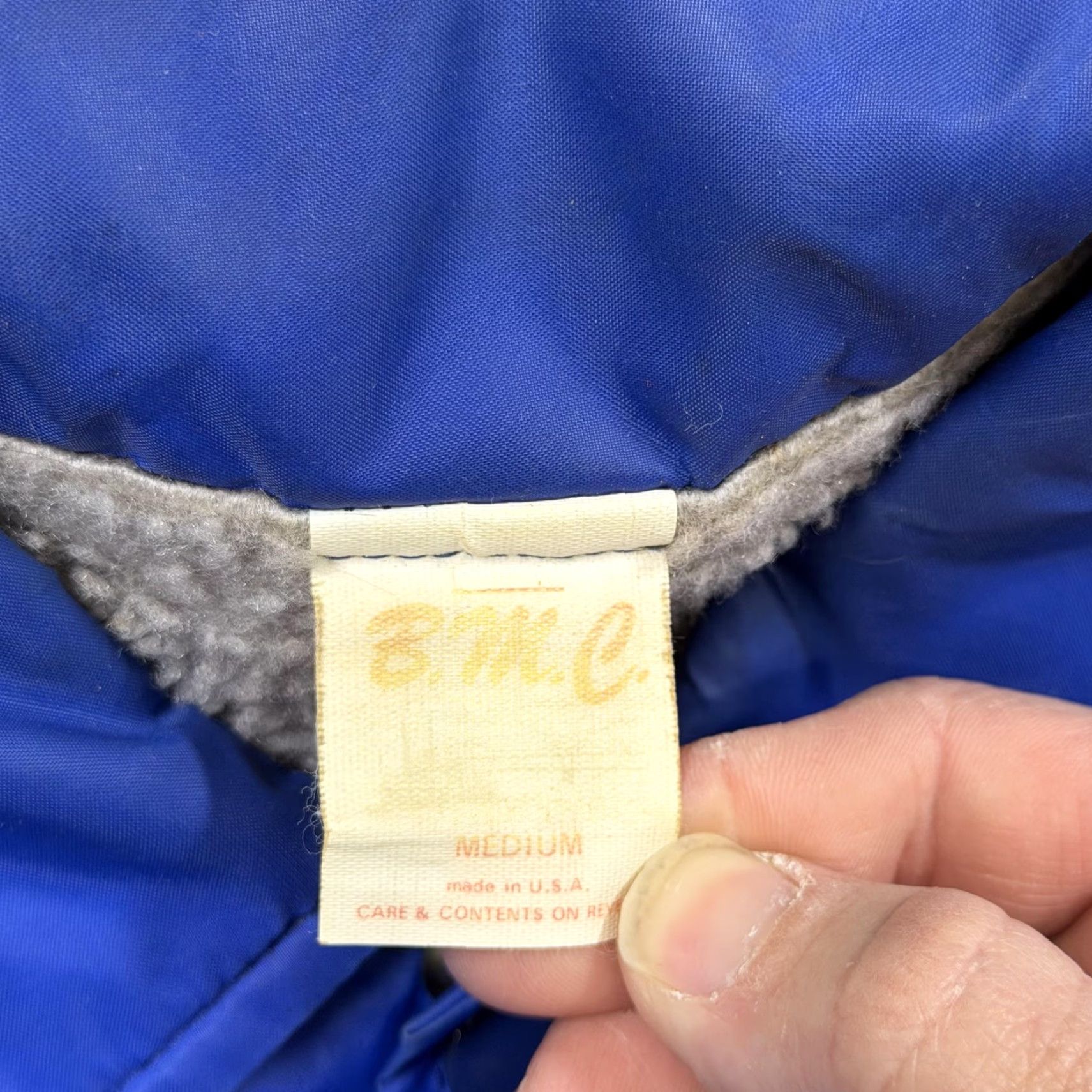 Vintage VINTAGE BMC Jacket Mens M Blue Nylon Snap Windbreaker Lined Pockets Collared USA Size US M / EU 48-50 / 2 - 4 Thumbnail