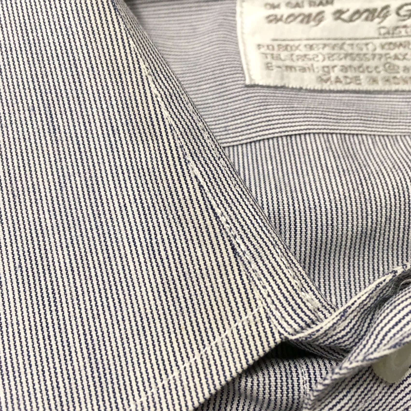 Vintage VINTAGE Kong Grand Gray Tailored 80's Large Collar Dress Shirt L 42-44 Long Sleeve Button-Front Mens Size 42R - 7 Thumbnail