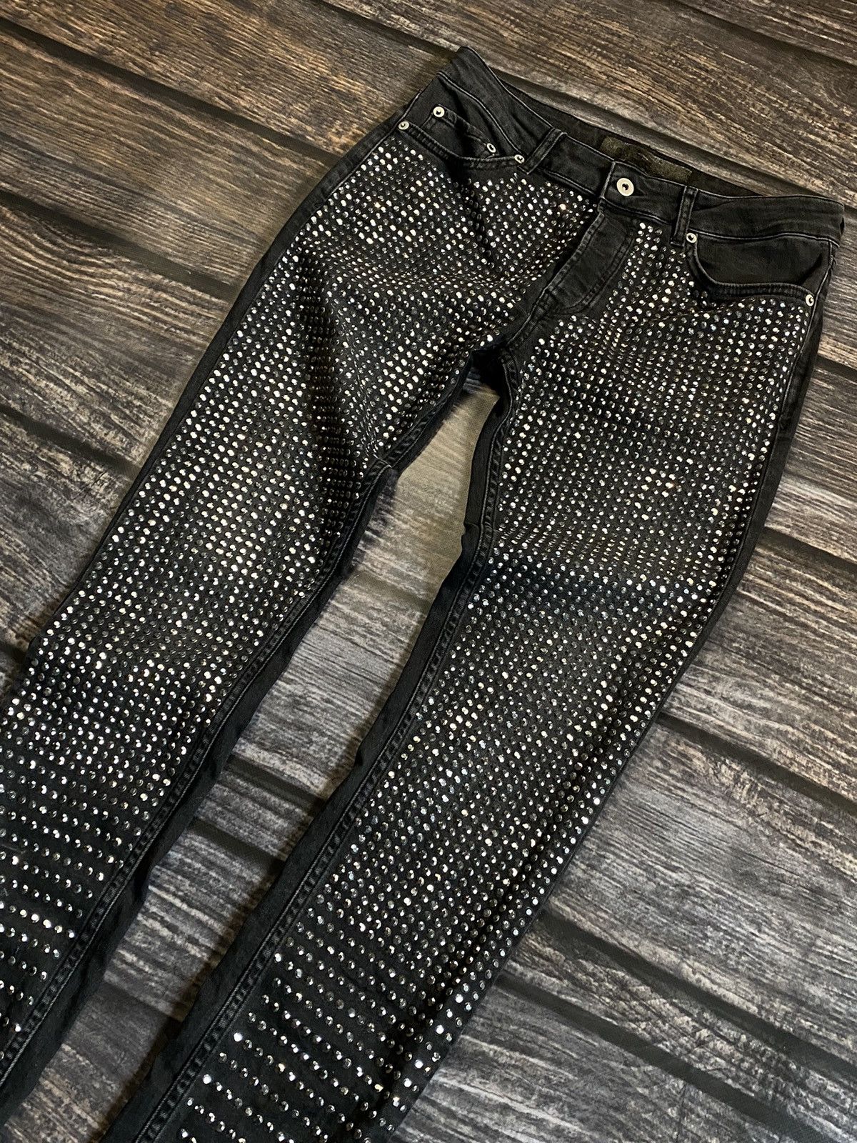 Other RARE❗️SKINNY JEANS RICK OWENS STYLE DENIM PANTS SLIM FEATY2K Size US 32 / EU 48 - 7 Thumbnail