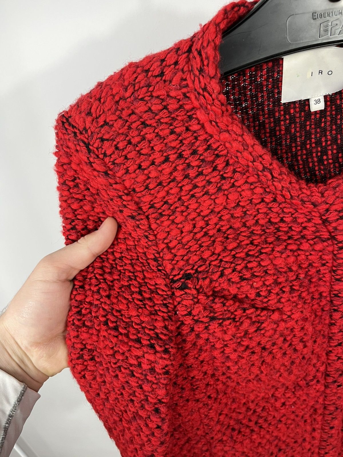 Iro IRO Red Knit Jacket Womens Size 38 Textured Wool Blend Size S / US 4 / IT 40 - 5 Thumbnail