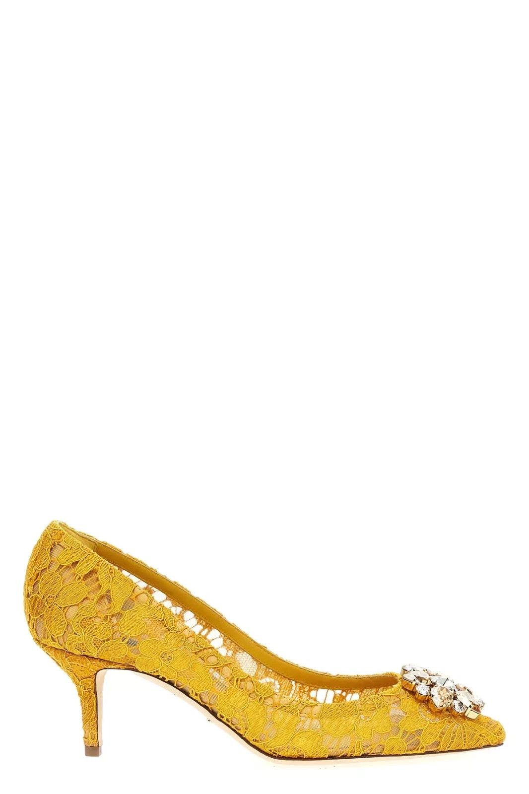 D&G Bellucci Yellow Lace 60mm Slingbacks