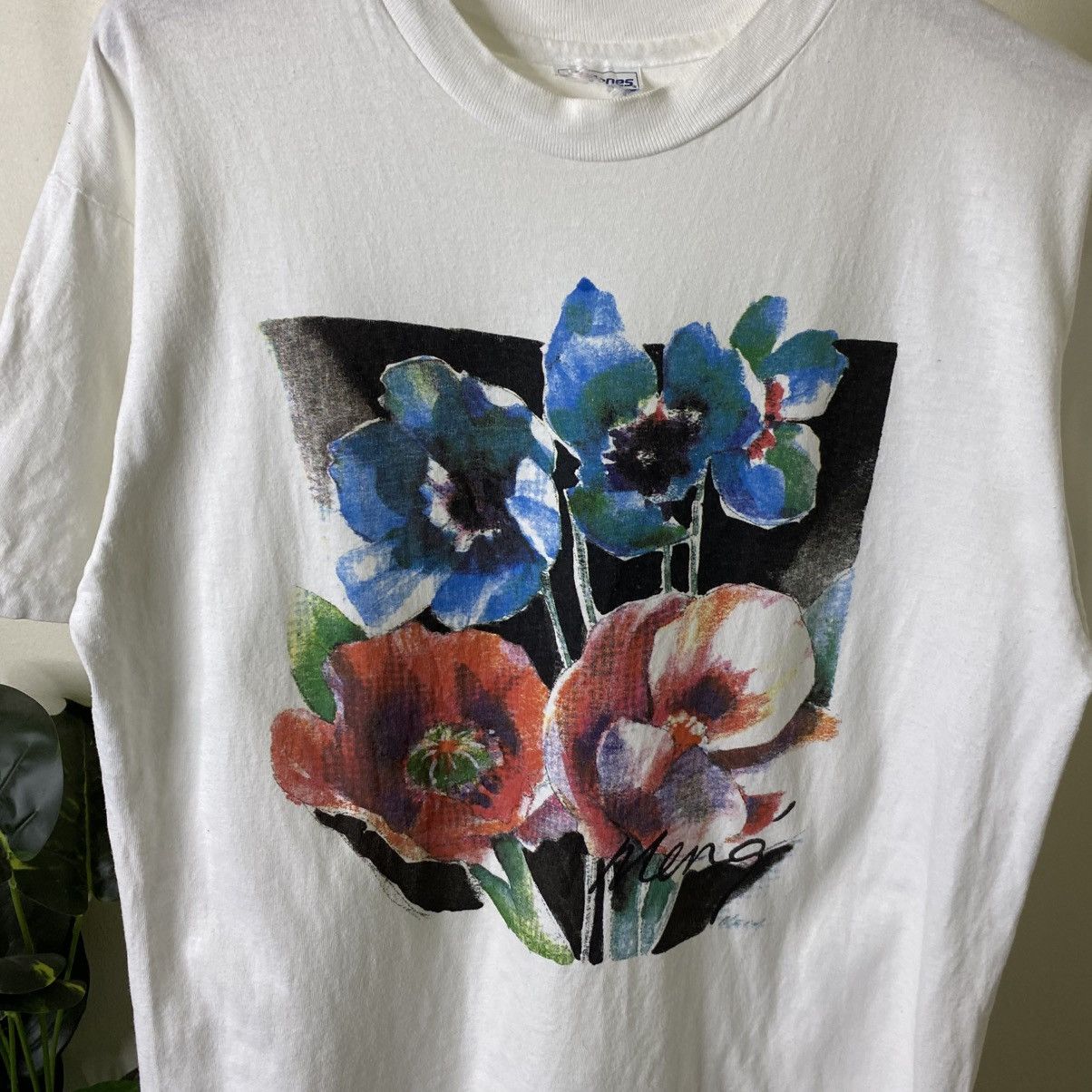 Vintage Vintage 90s Meng Artwork Floral Wild Garden Art T Shirt Size US M / EU 48-50 / 2 - 2 Thumbnail