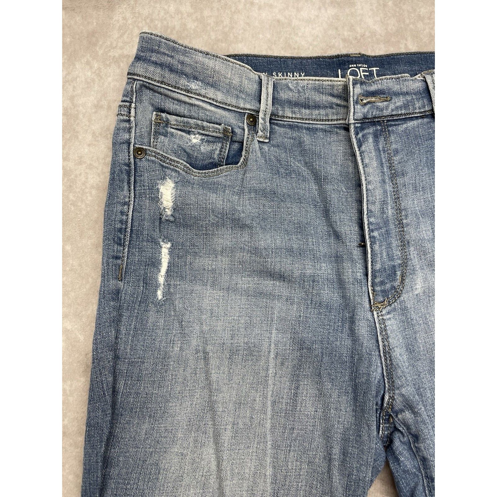 Loft LOFT Modern Skinny Ankle Jeans Women's 28/6 Blue Denim Distr Size 28" / US 6 / IT 42 - 7 Thumbnail