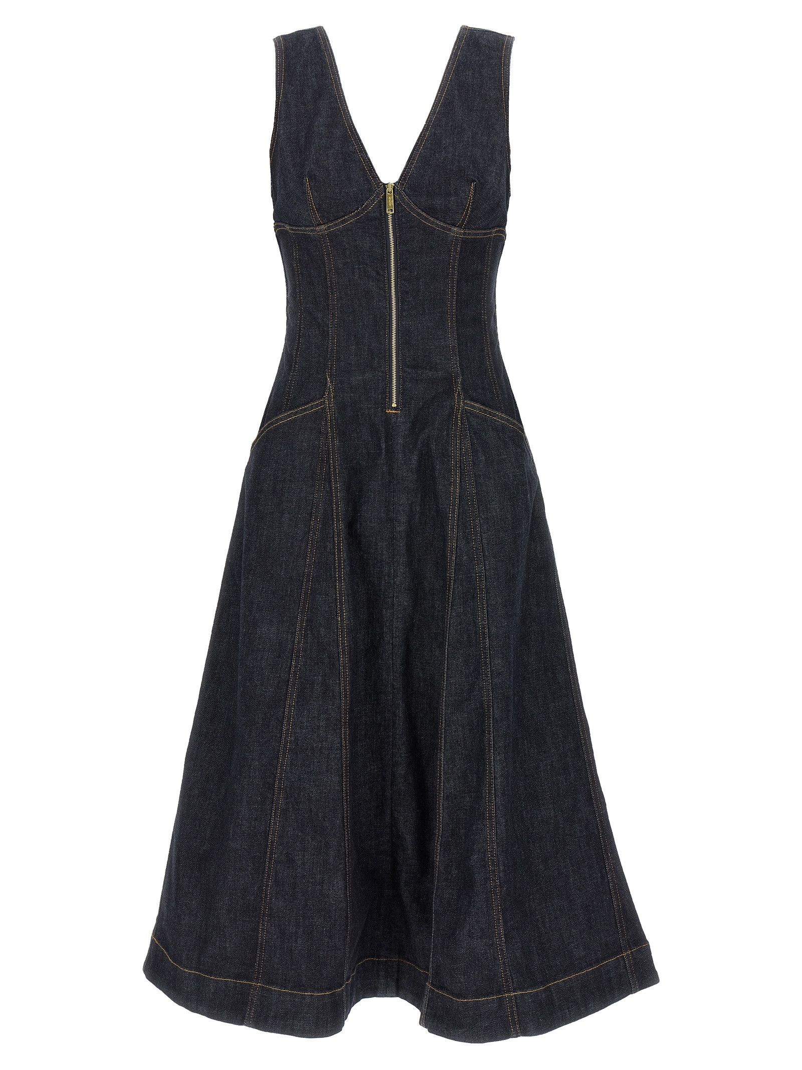 Self-Portrait 'Indigo Denim Midi' dress Size XS / US 0-2 / IT 36-38 - 1 Thumbnail