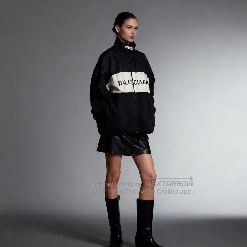Balenciaga Balenciaga Black and White Pieced Letter Windbreaker Jacke Size XS / US 0-2 / IT 36-38 - 3 Thumbnail