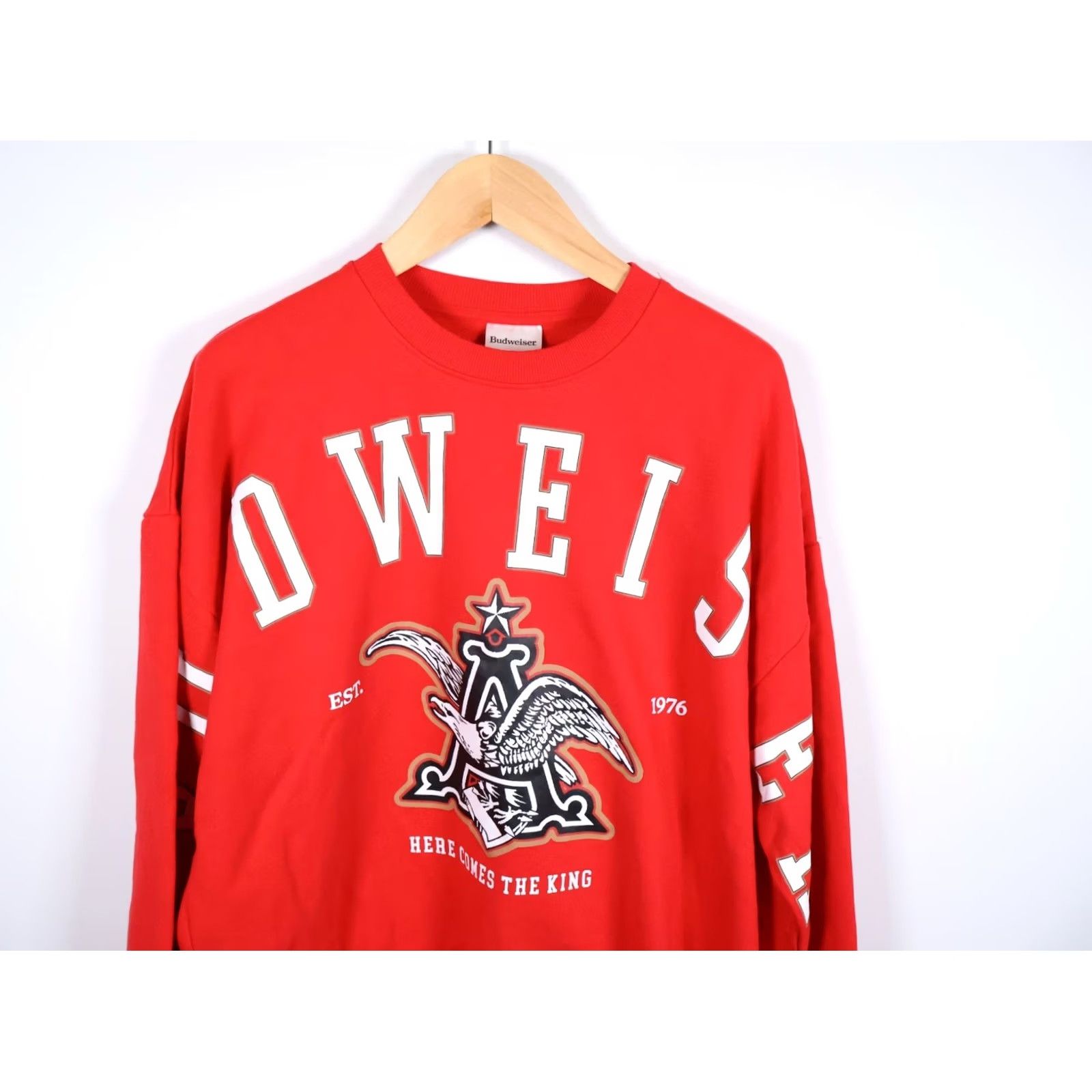 Budweiser Budweiser Sweatshirt Men's XL Red Retro Spell Out Crewneck Logo King of Beers Size US XL / EU 56 / 4 - 4 Thumbnail