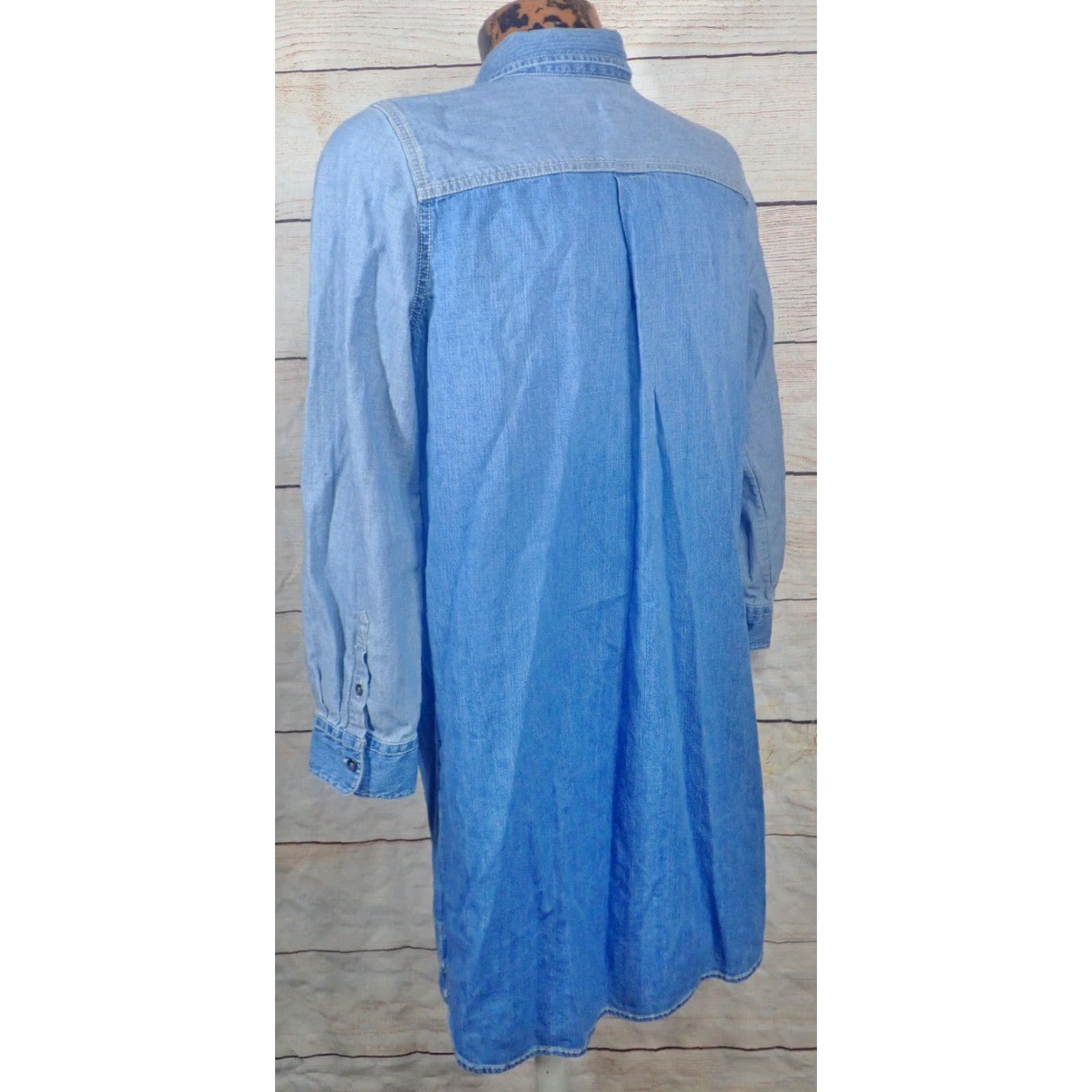 Chaps VINTAGE Chaps Blue Denim Shirt Dress Womens Size M Long Sleeve With Pockets Casual 90s Size M / US 6-8 / IT 42-44 - 5 Thumbnail