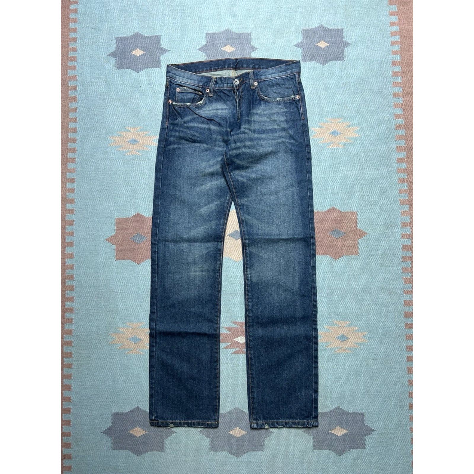 Levi's VINTAGE Levi’s Offender Jeans Low Rise Straight Leg Faded Dark Wash 31x34 Mens Jeans Size US 31 - 5 Thumbnail