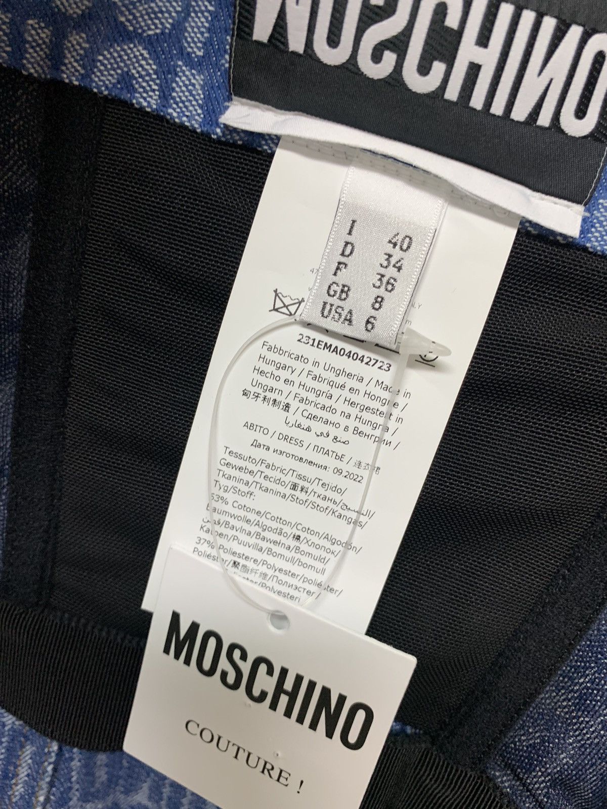Moschino MOSCHINO Denim Jacquard Logo Bustier Mini Dress Size S / US 4 / IT 40 - 8 Thumbnail