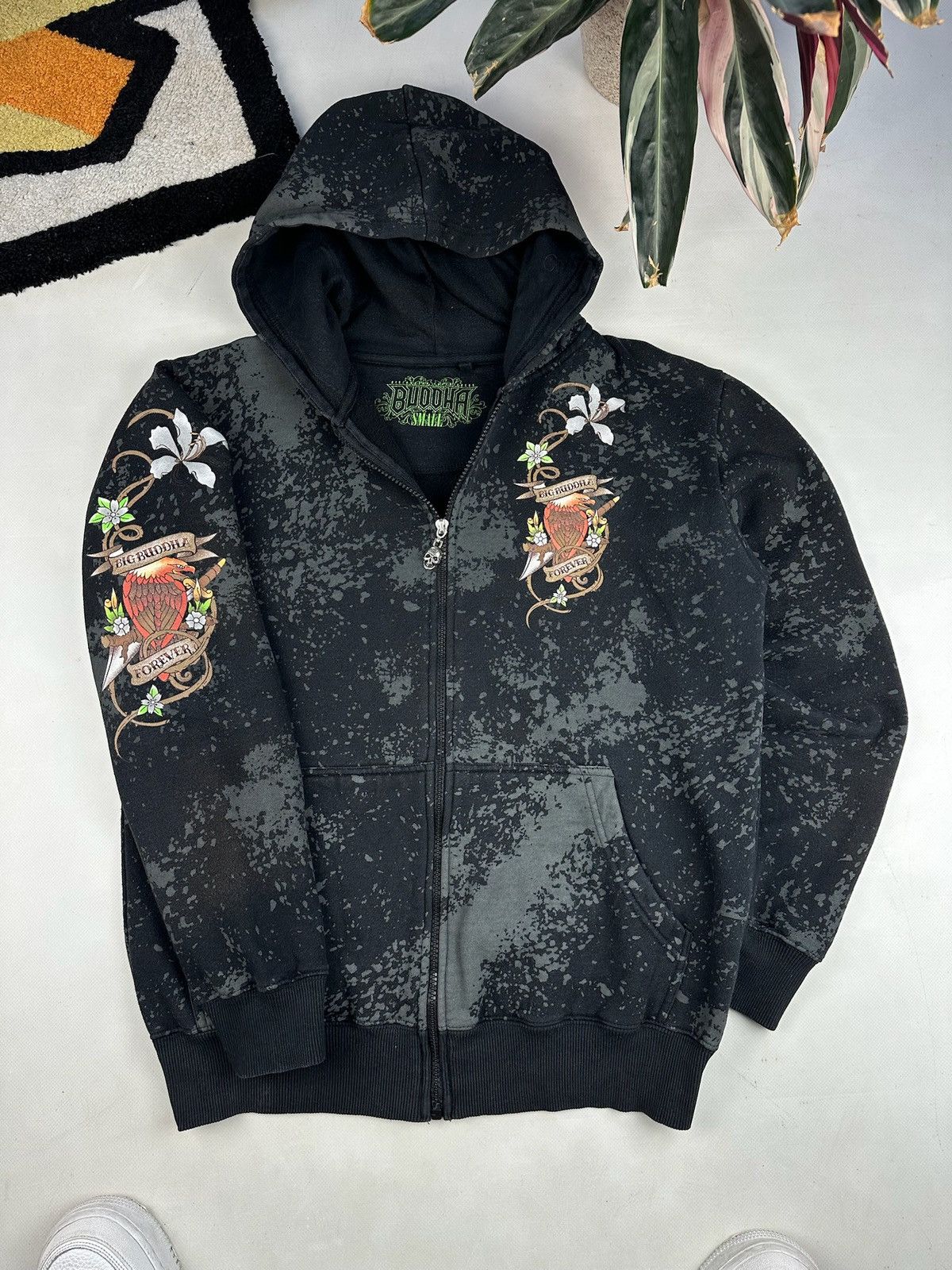 Ed Hardy × Vintage Vintage Ed Hardy Style Zip-Hoodie Rusty Neal Los-Angeles Y2K Size US S / EU 44-46 / 1 - 2 Thumbnail