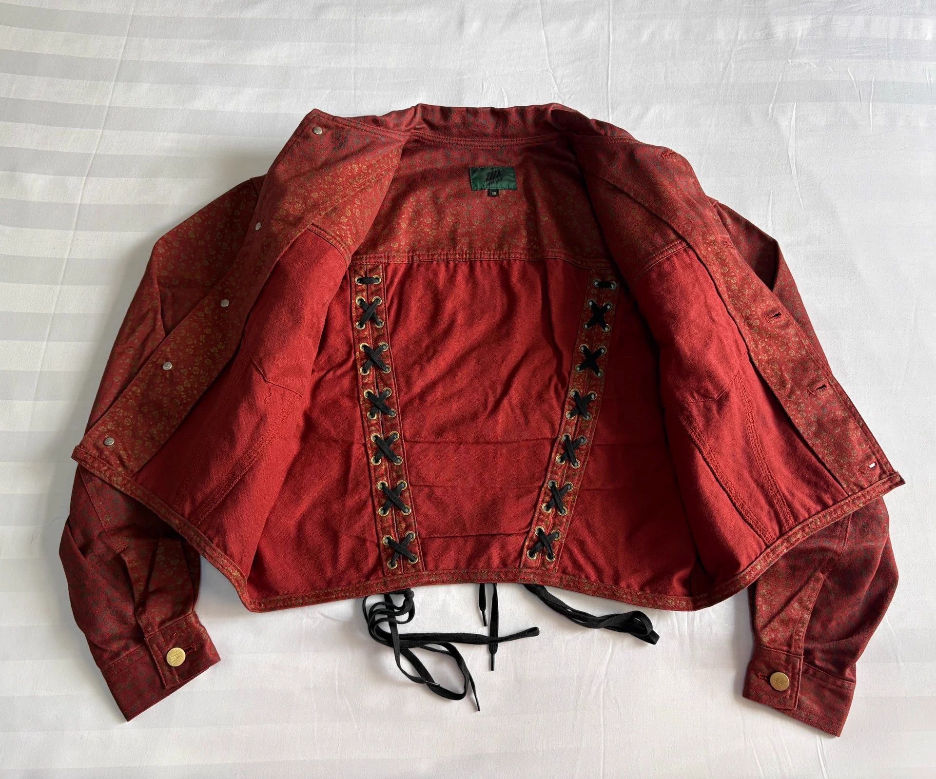 Jean Paul Gaultier JPG Vtg Flower Strap Corset Back Short Wide Jkt Size M / US 6-8 / IT 42-44 - 3 Thumbnail