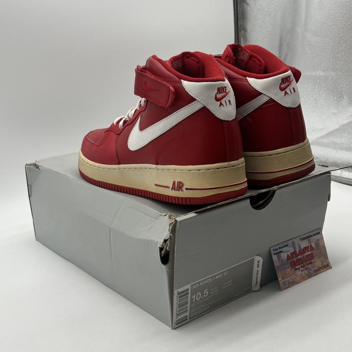 Nike Air Force 1 mid sport red Size US 10.5 / EU 43-44 - 4 Thumbnail