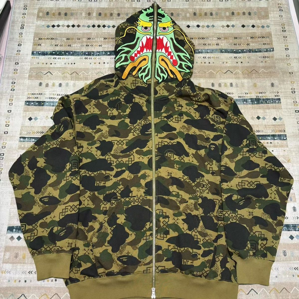 Bape × Coach Bape x Coach Shark Full Zip White Multi Color Hoodie