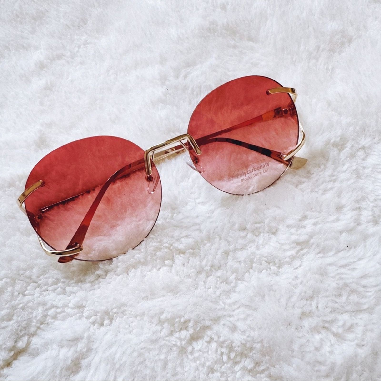 Other Ruth Clear Orange Round Metal Sunglasses Size ONE SIZE - 3 Thumbnail